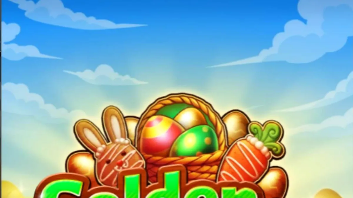 Tampilan visual slot Golden Egg Hunt dengan tema musim semi dan telur emas.