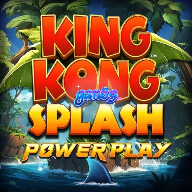 Tampilan visual slot King Kong Splash: Power Play dengan latar belakang hutan tropis dan grid 6x4.